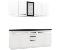 Homestyle4U Virtuvės spintelė, 200x85x60 cm, Balta, Su sandėliavimo vieta