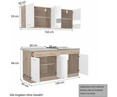 Homestyle4U Virtuvės spintelė, 160x60x206.5 cm, balta