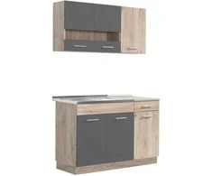 Homestyle4U Virtuvės spintelių komplektas, 120x60x206.5 cm, pilka