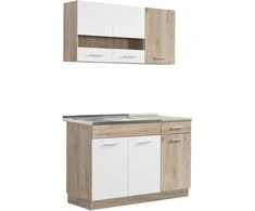 Homestyle4U Virtuvės spintelių komplektas, 120x60x206.5 cm, balta