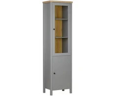 Homestyle4U Vitrina, 55x200x38 cm, Pilka