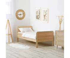 Homestyle4U Vyresnio amžiaus lova, 98.5x206x87 cm, ruda