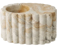 House Nordic Arbatinės žvakutės laikiklis, 10.5x6 cm, ruda, smėlio, cementas