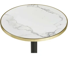 House Nordic Bistro stalas 60x73 cm balta marmuro imitacija