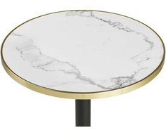 House Nordic Bistro stalas 60x73 cm balta marmuro imitacija