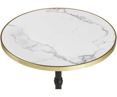 House Nordic Bistro stalas 60x73 cm baltas juodas marmuro imitacija ketaus