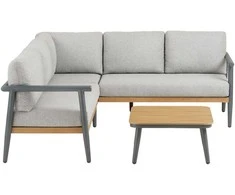 House Nordic Kampinis lauko baldų komplektas, 200x73x65 cm, pilka, aliuminis