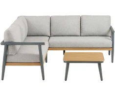 House Nordic Kampinis lauko baldų komplektas, 200x73x65 cm, pilka, aliuminis