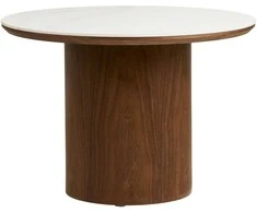 House Nordic Kavos staliukas 60x60x42 cm baltas rudas keramika
