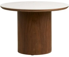 House Nordic Kavos staliukas 60x60x42 cm baltas rudas keramika