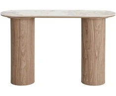 House Nordic konsolinis staliukas, 40x120x78 cm, balta, ruda, keramika