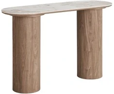 House Nordic konsolinis staliukas, 40x120x78 cm, balta, ruda, keramika