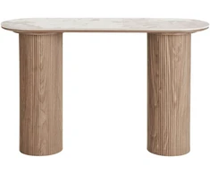 House Nordic konsolinis staliukas, 40x120x78 cm, balta, ruda, keramika
