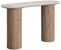 House Nordic konsolinis staliukas, 40x120x78 cm, balta, ruda, keramika
