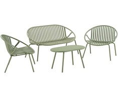 House Nordic Lauko baldų komplektas Saly, 80x79.5x77.5 cm, žalia, polipropilenas plienas