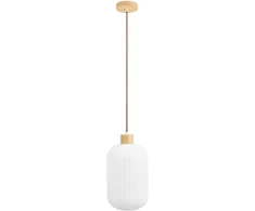 House Nordic Pakabinamas šviestuvas, 20 cm, balta, stiklas/medis