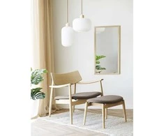 House Nordic Pakabinamas šviestuvas, 20 cm, balta, stiklas/medis