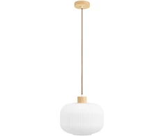 House Nordic Pakabinamas šviestuvas, 30 cm, balta, stiklas/medis