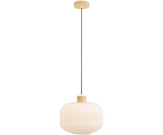 House Nordic Pakabinamas šviestuvas, 30 cm, balta, stiklas/medis