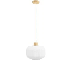 House Nordic Pakabinamas šviestuvas, 30 cm, balta, stiklas/medis