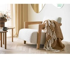 House Nordic Pledas Carmel Plaid 130x170 cm rudos vilnos mišinys