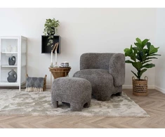 Fotelis House Nordic Poilsio krėslas ir pufas, pilka, putos