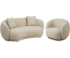 Sofa House Nordic Sofos ir poilsio kėdės komplektas, 190x96x74 cm, smėlio spalvos, poliesteris
