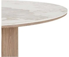 House Nordic Valgomasis stalas 120x76 cm baltas rudas keramika