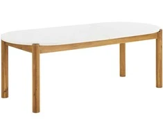 House Nordic Valgomasis stalas 95x210x76 cm baltas, akacija, terrazzo