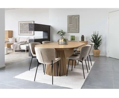 House Nordic Valgomojo komplektas, ąžuolas/smėlio spalva, ąžuolo faneruotė