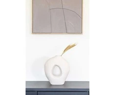 House Nordic Vaza, Keraminė vaza, 24x10,5x27,8 cm, Balta
