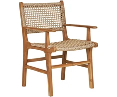 House Valgomojo kėdė, Derby su rankenėlėmis, Teak/Polirotangas, Natūrali