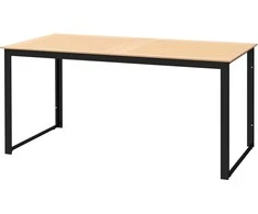 "Outsunny" sodo stalas 6 asmenims 160 x 80 cm oro sąlygoms atsparus balkono stalas su medžio išvaizdos lentjuostėmis, bufeto stalas metalinis kempingo stalas kiemo stalas lauko valgomojo stalas sode, terasos balkonas tikmedžio stalas