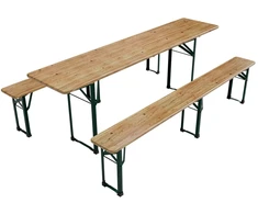 Juskys Alaus stalo komplektas Passau, 3 dalių, 220 cm, natūralus