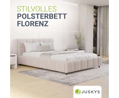 Juskys Apmuštas lova Florenz 140x200 cm smėlio spalvos