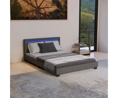 Juskys Apmuštas lova Paris 140x200 cm tamsiai pilka