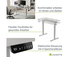 Juskys Aukščio reguliuojamas stalas Homestar Office Stand 120x60x72-117 cm baltas