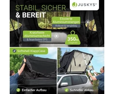 Juskys Automobilio stogo palapinė Lago 140x240 cm juoda