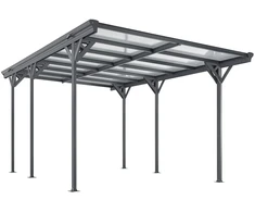 Juskys Automobilių stoginė 500x300 cm Tamsiai pilka Aliuminis