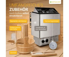 Juskys Barrel pirtis Spitzbergen 6 asmenims 220 cm su 8 kW pirties krosnele