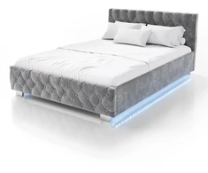 Juskys Čiužinys lova Nizza 140x200 cm su talpa ir LED apšvietimu tamsiai pilka