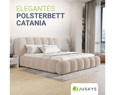 Juskys Čiužinys su apmušalais Catania 180x200 cm kreminės spalvos