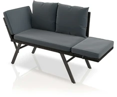 Juskys Daugiafunkcinė suoliukas Calvia 132x62x84 cm juoda/pilka