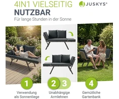 Juskys Daugiafunkcinė suoliukas Calvia 132x62x84 cm pilkai margas/pilkas