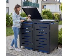 Juskys Dėžė šiukšlių konteineriams Homestar Arel 2 vnt. 136x120x80 cm antracito spalvos