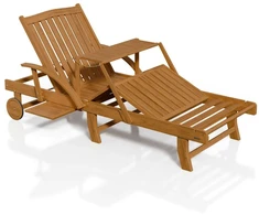 Juskys Gultas SunScape su ratukais ir staliuku 196x72,5x30 cm akacijos mediena