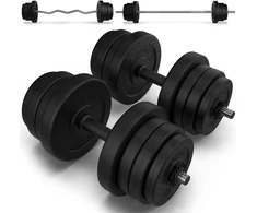 Juskys Hantelių rinkinys 3 viename 60 kg juoda/sidabrinė