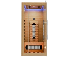 Juskys Infraraudonųjų spindulių kabina Kiruna90 Premium Dviguba technologija Hemlock mediena