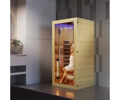 Juskys Infraraudonųjų spindulių kabina Kiruna90 Premium Dviguba technologija Hemlock mediena