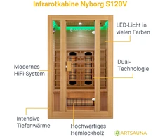 Juskys Infraraudonųjų spindulių kabina Nyborg S120V 120x105x190 cm maumedžio mediena